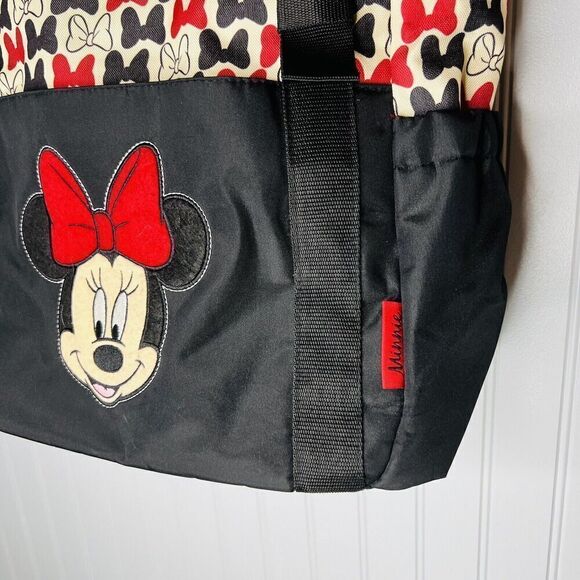 Disney Baby Minnie Mouse Insulated Black Diaper Travel Bag Red White Bow CUTE B1 - Picture 3 of 11